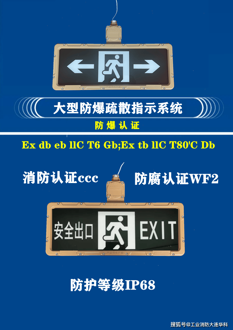 大型防爆应急疏散系统防护等级IP68、防腐等级WF2、消防CCC认证、防爆认证EX